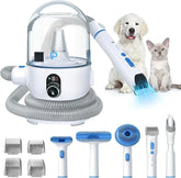 5-in-1 Pet Grooming Vacuum Kit for Dogs & Cats, Low Noise Hair Remover with 2.0L Dust Cup, White Tektoty